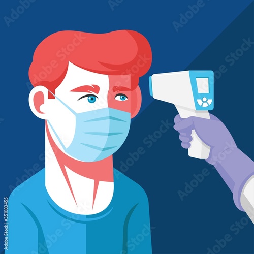 Checking body temperature concept Vector illustration