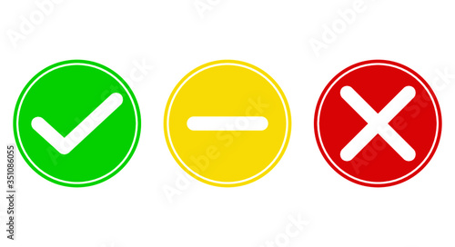 tick / check sign icons for customer satisfaction, availability, pros and cons, rating, survey, infographic usage