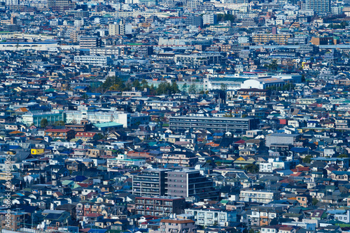 東京風景 2020年 大都会の密集した街並みクローズアップイメージ 葛飾区 