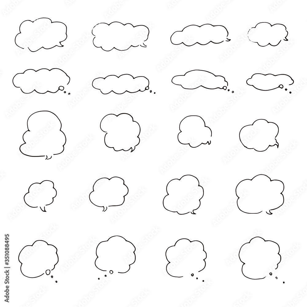 Obraz premium Set of various handwritten speech bubbles