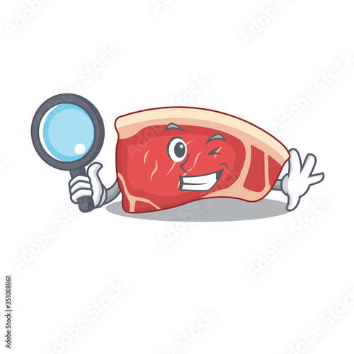 cartoon picture of sirloin Detective using tools