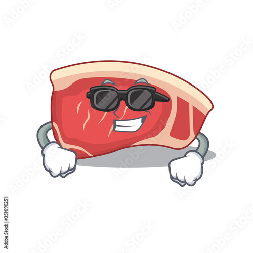 cartoon character of sirloin wearing classy black glasses
