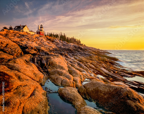 Sunrise at Pemaquid Point Lighthouse in Maine