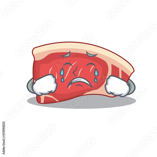 Caricature design of sirloin having a sad face