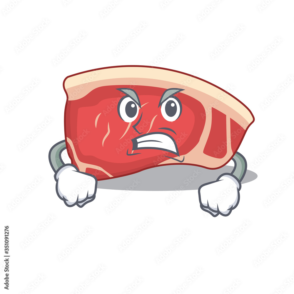 A cartoon picture of sirloin showing an angry face A cartoon picture of sirloin showing an angry face
