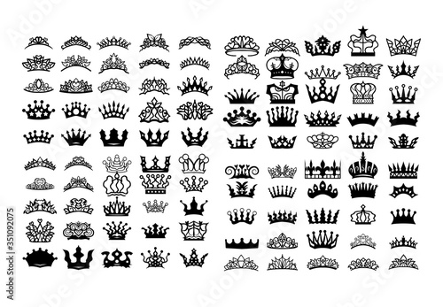 Princess crown vector set collection graphic clipart design