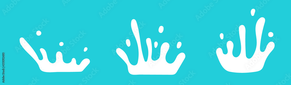 Milk crown badge and dairy labels with splashes and bolts. Milk badge with drop and splash for labels of package. Vector set. Milk crown badge and dairy labels with splashes and bolts. Milk badge with drop and splash for labels of package. Vector set.