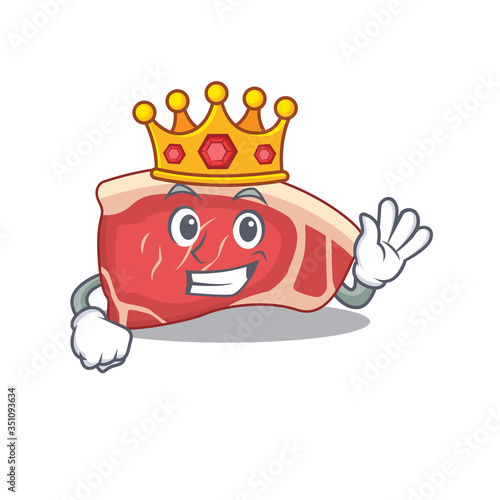 A Wise King of sirloin mascot design style with gold crown