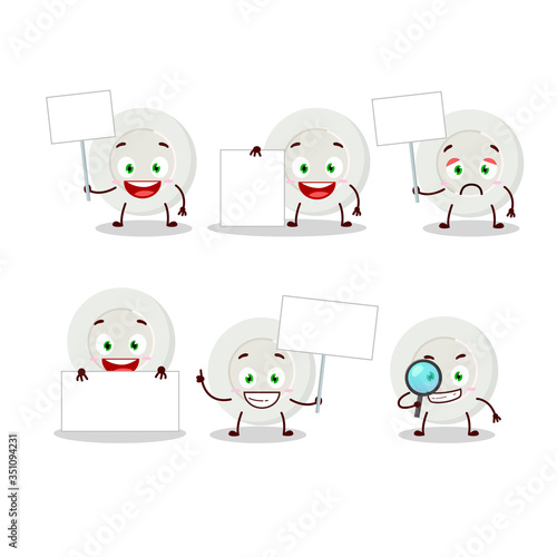 plate angry expression cartoon character bring information board