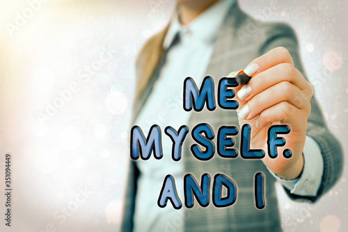Картината върху платно Word writing text Me Myself And I