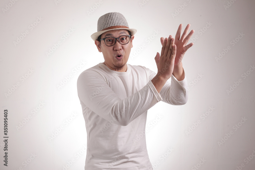 Happy Young Man Clapping Hands Happy Young Man Clapping Hands