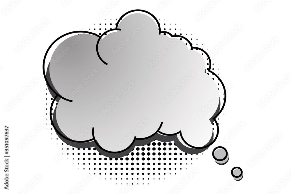Speech in the form of a cloud. Comic style chat icon. Vector image of a bubble in cartoon style. Stock template. Speech in the form of a cloud. Comic style chat icon. Vector image of a bubble in cartoon style. Stock template.