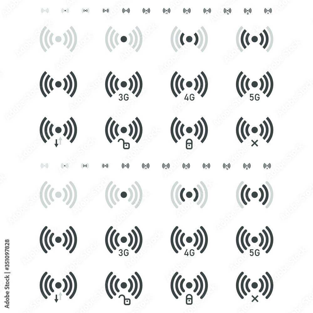 Obraz premium Wifi icon vector illustrator. Connect disconnect secure download symbol. 128x128 pixels and 640x640 pixels. 