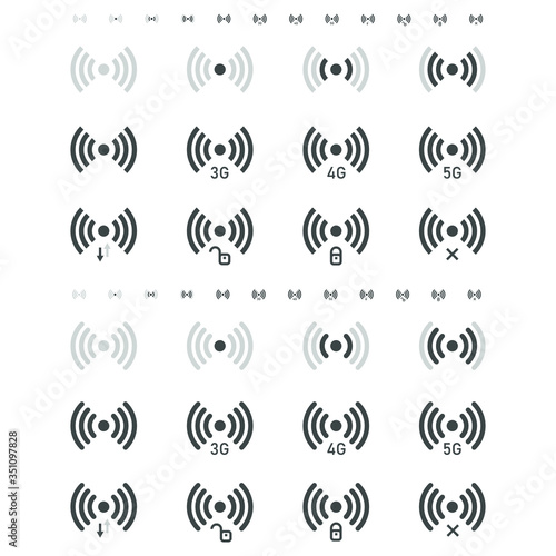 Wifi icon vector illustrator. Connect disconnect secure download symbol. 128x128 pixels and 640x640 pixels. 
