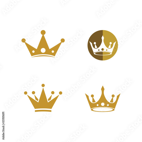 Set of Crown Logo Template vector illustration