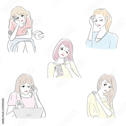 女性に多い体調不良　イラストセット