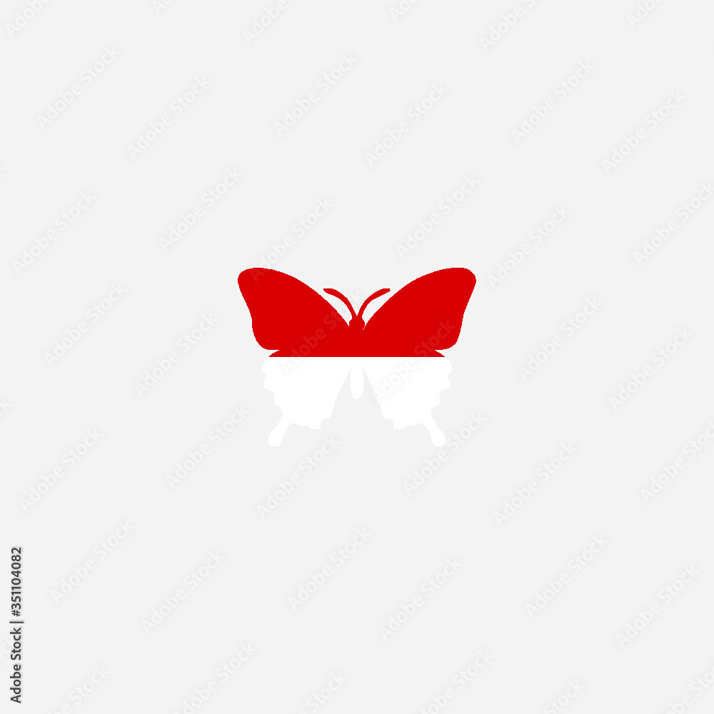 Butterfly flag - Indonesia graphic element Illustration template design Butterfly flag - Indonesia graphic element Illustration template design