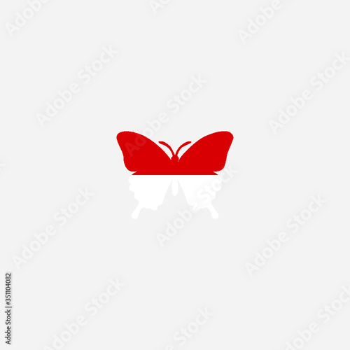 Butterfly flag - Indonesia graphic element Illustration template design