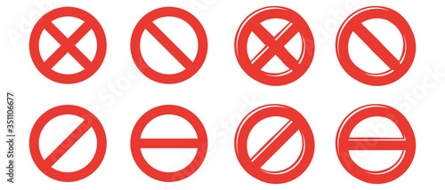 Free Download Forbidden icon set on white background. Flat style.  - GFXLoad