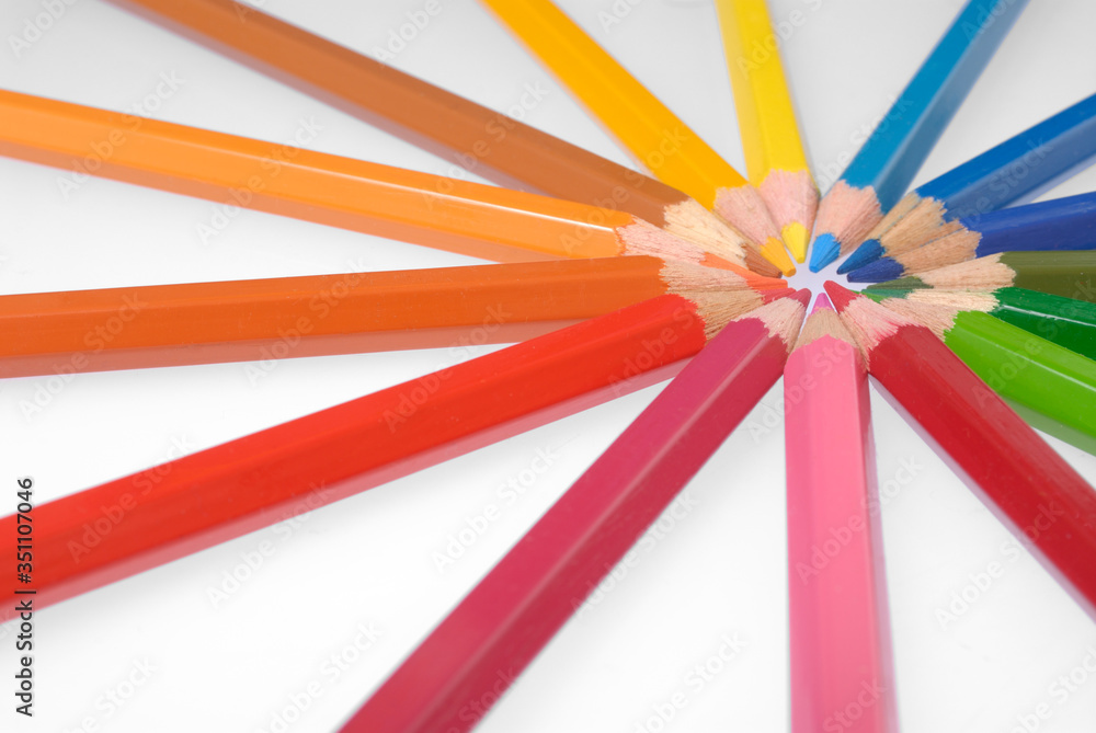 colored pencils on white background colored pencils on white background