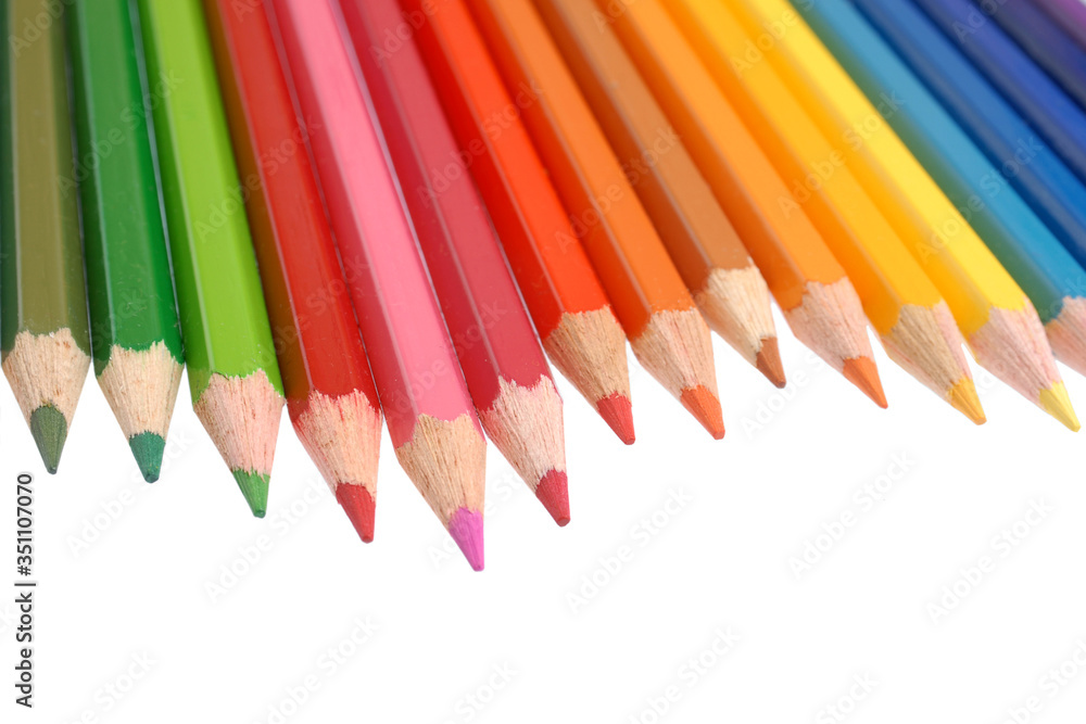 colored pencils isolated on white background colored pencils isolated on white background