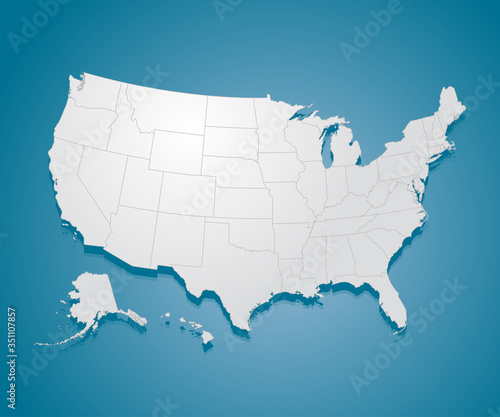 United states of America country, vector USA map