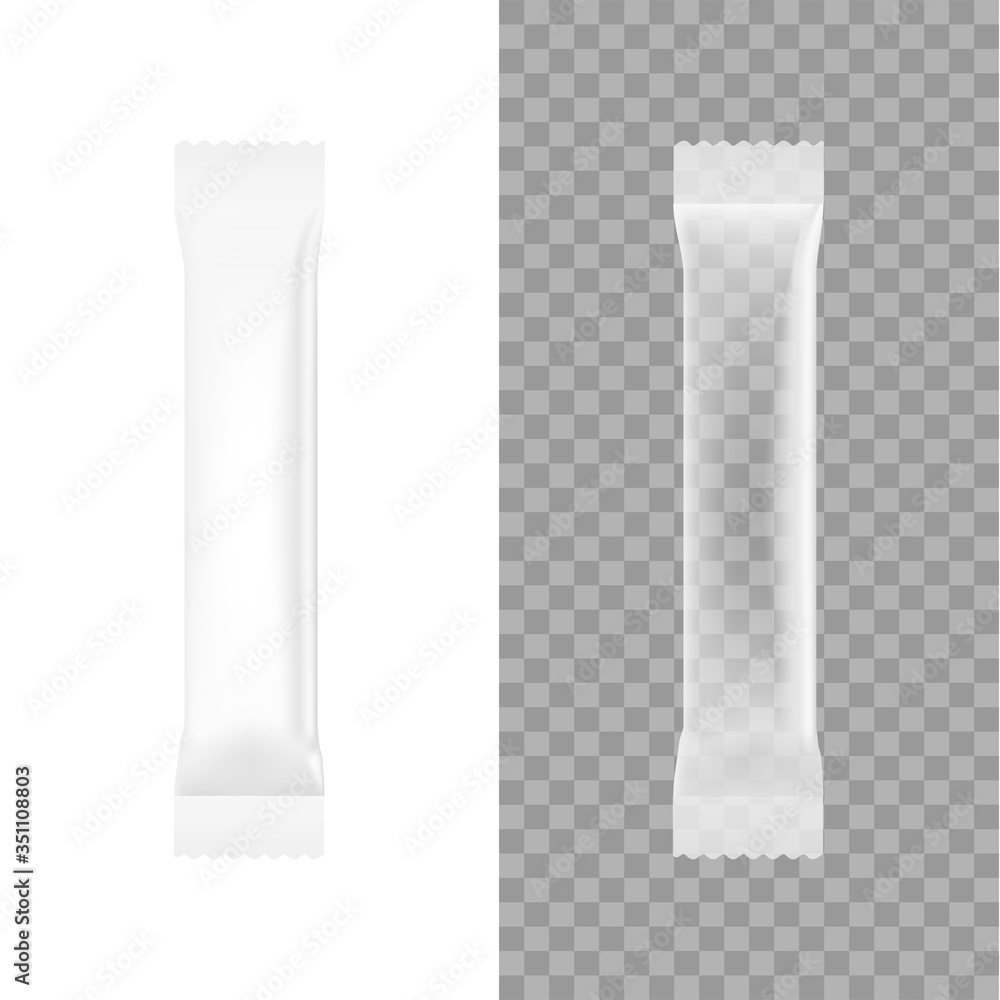 Realistic transparency packing for coffee salt or sugar. Vector Realistic transparency packing for coffee salt or sugar. Vector