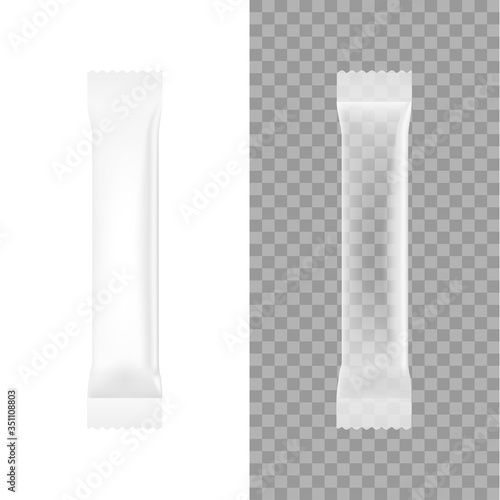 Realistic transparency packing for coffee salt or sugar. Vector