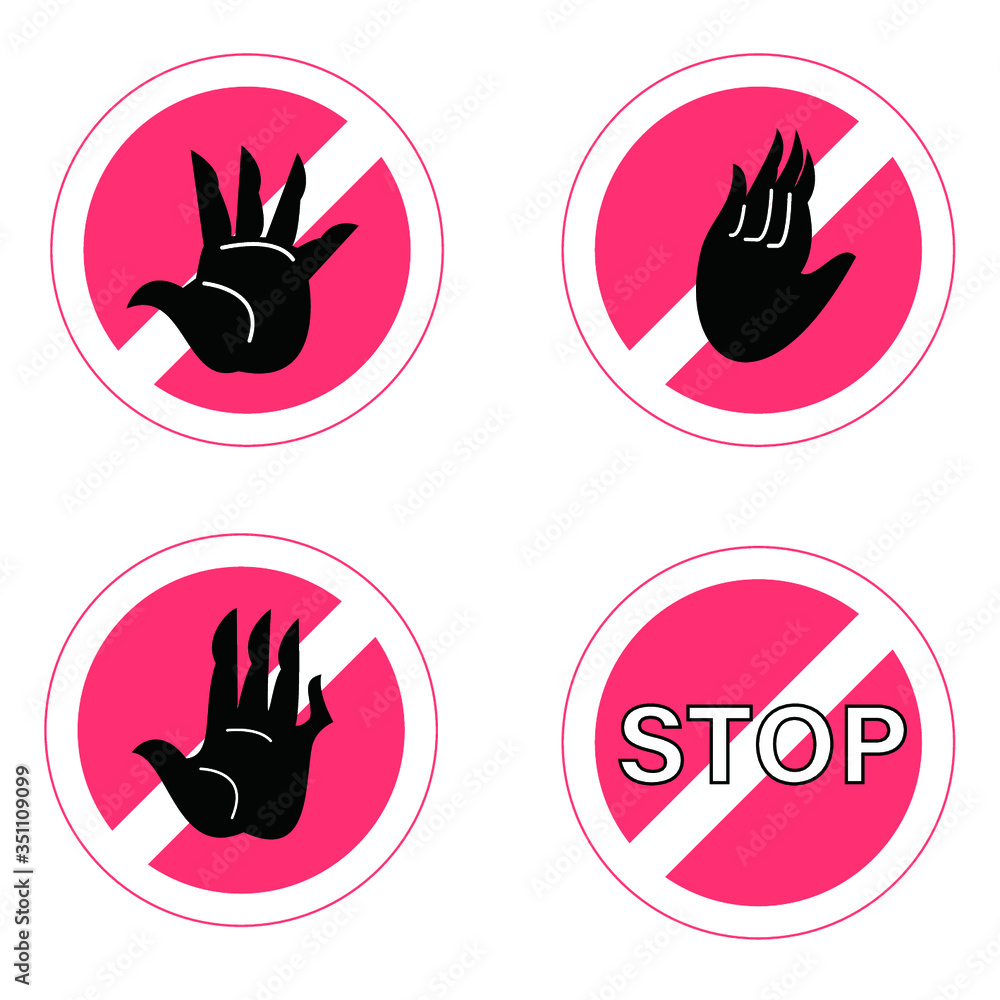 Stop 禁止のハンドサインのベクターイラストセット Stock Vector Adobe Stock Stop 禁止のハンドサインのベクターイラストセット Stock Vector Adobe Stock