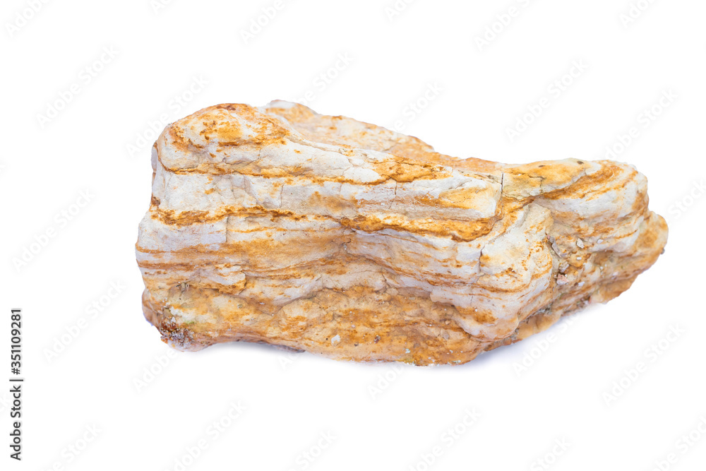 Shale stone or clastic sedimentary rock isolate on white background