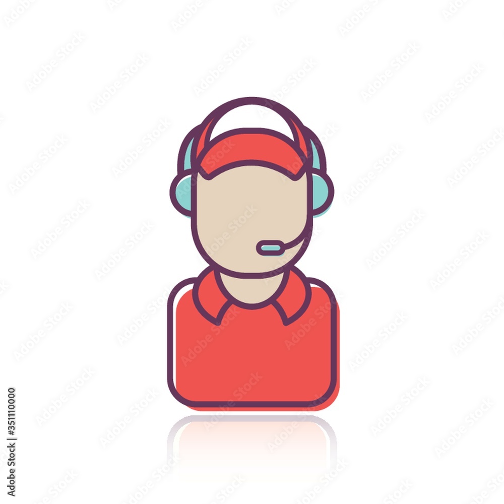 A race manager with headset. A race manager with headset.