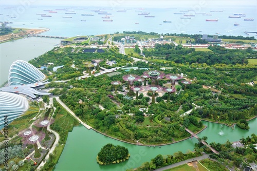 シンガポール 上空からのガーデンバイザベイ