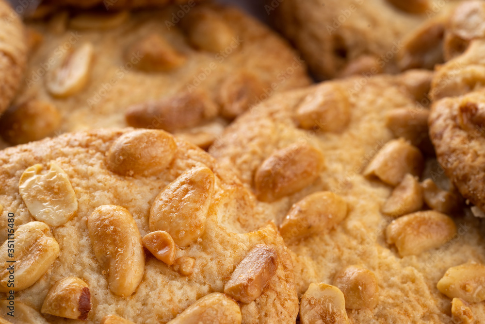 peanut cookies close up shot on white background peanut cookies close up shot on white background