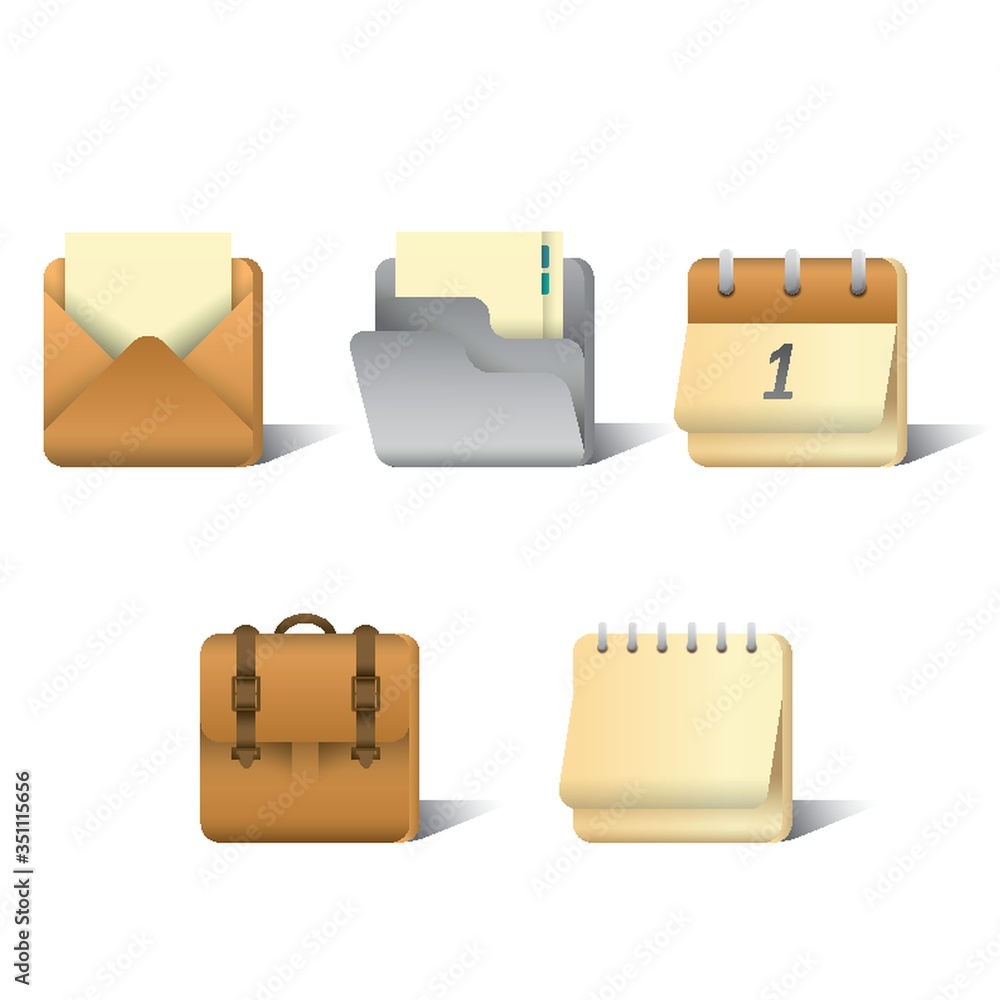 set of office icons set of office icons