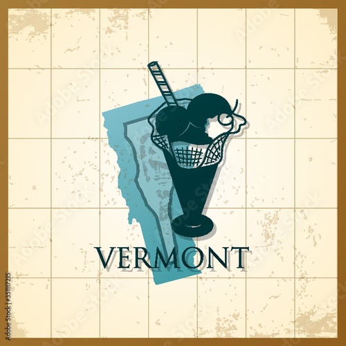 A map of Vermont's state.