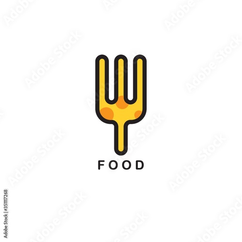 A fork illustration, logotype concept.