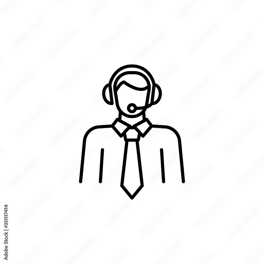 Support line icon. Customer and service, help symbol. logo. Outline design editable stroke. For yuor design. Stock - Vector illustration. Support line icon. Customer and service, help symbol. logo. Outline design editable stroke. For yuor design. Stock - Vector illustration.