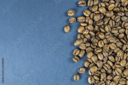 Texture  background of whole coffee beans  raw.