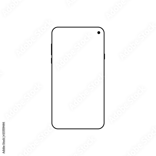 Frameless Smartphone Icon Vector. Black Modern Mobile Phone Image
