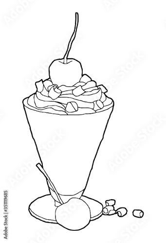 Hand drawn smoothie or milkshake, vector illustration