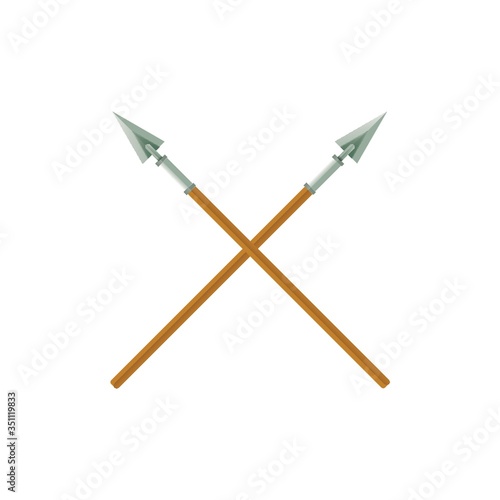 A two crossed spears illustration.