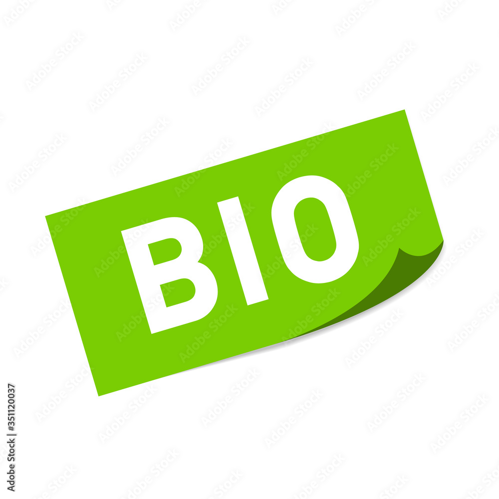 bio square isolated green sticker. Vector bio square isolated green sticker. Vector