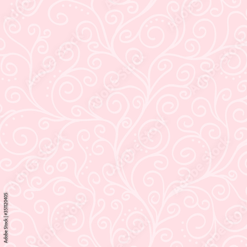 Pink and white liana twig vector background