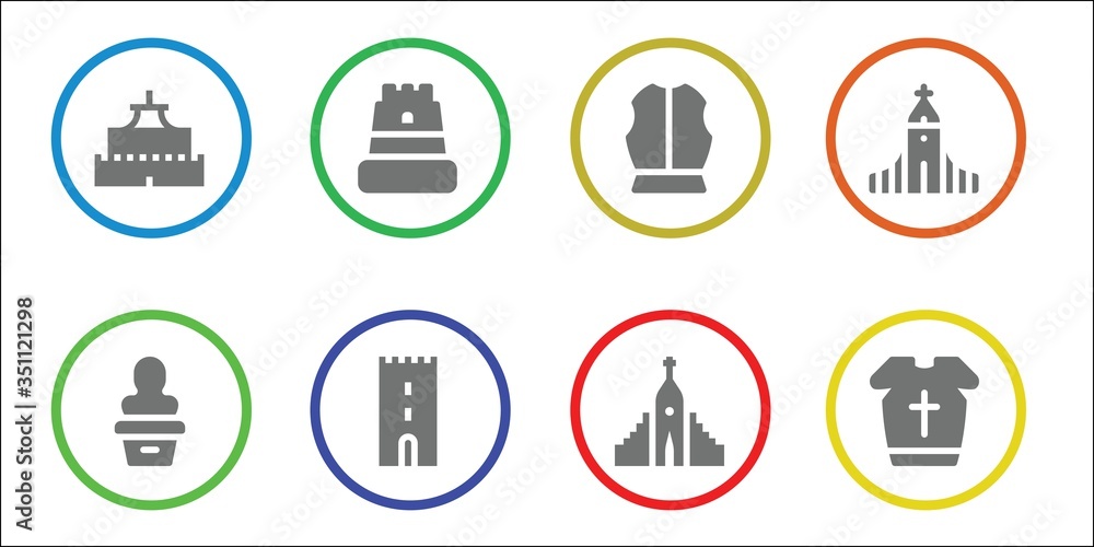 Modern Simple Set of historical Vector filled Icons Modern Simple Set of historical Vector filled Icons