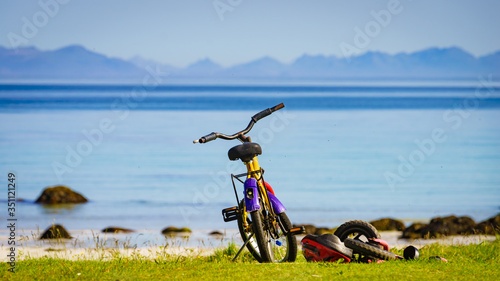 Bike on beach, Lofoten Norway