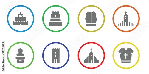 Modern Simple Set of historical Vector filled Icons