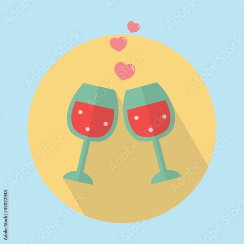 two glasses with hearts