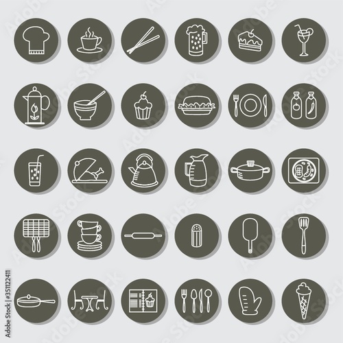 Collection of restaurant icons