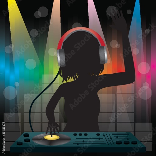 DJ playing mixer
