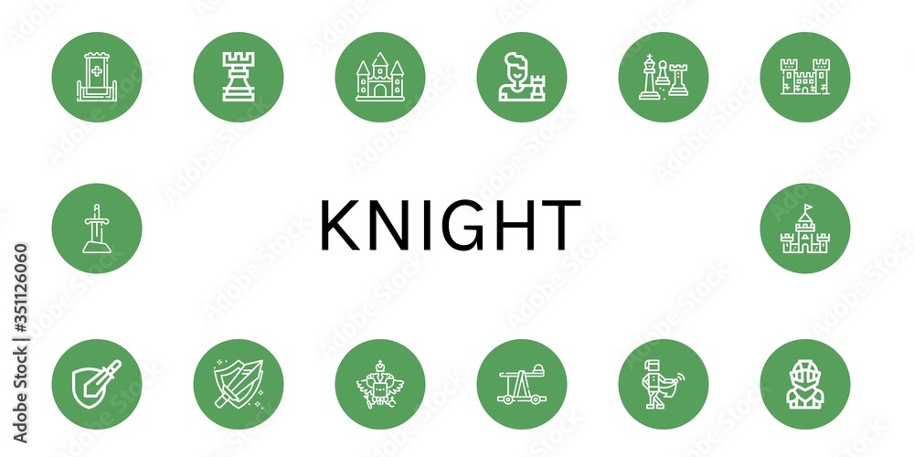 Set of knight icons Set of knight icons